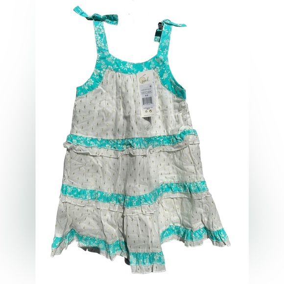 Peek - Tiered Metallic Ditsy Dress - 4/5y - Picture 4 of 11